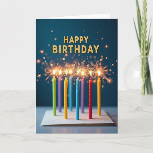 Sparkling Birthday Lights Card (Front)