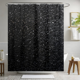 Sparkling Black Sequin Shower Curtain