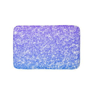 Sparkling Blue And Purple Glitter Bath Mat