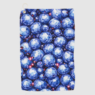 Sparkling blue gemstones golf towel