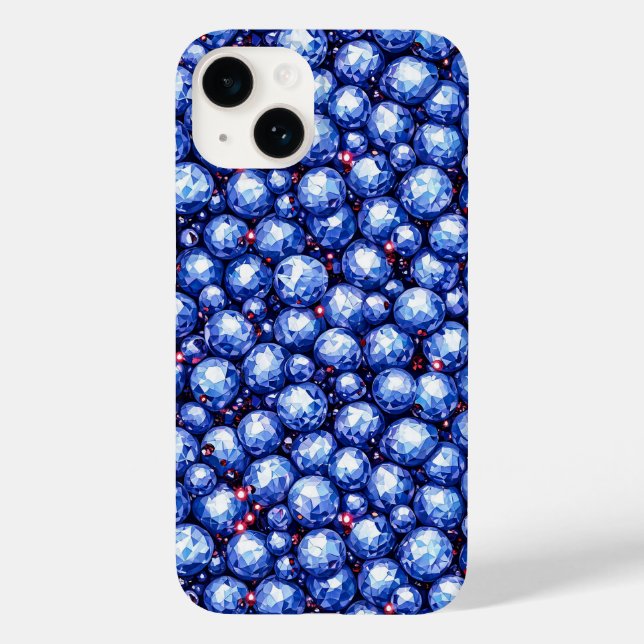 Sparkling blue gemstones pattern Case-Mate iPhone case (Back)