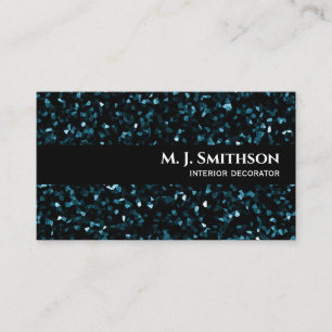 Sparkling Blue Glitter Business Card