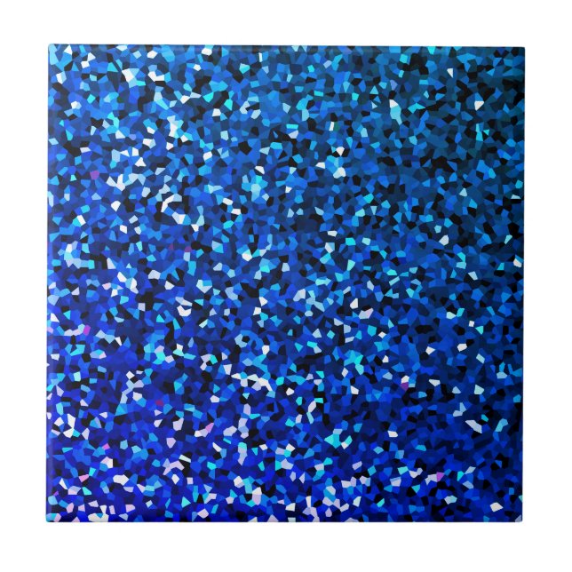Sparkling Blue Glittery Ombre Teal Colourful 2025 Ceramic Tile (Front)