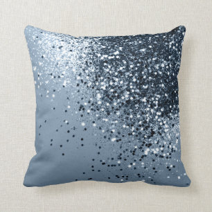 Sparkling Blue Summer Night Lady Glitter #1 Cushion
