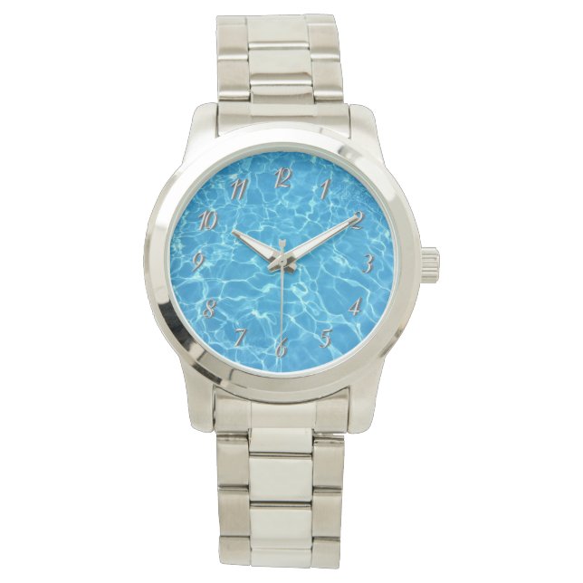 Sparkling Blue Swimming Pool Blue Water Watch (Front)