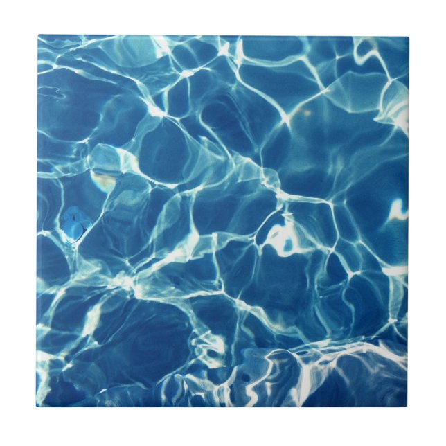 Sparkling Blue Water Ceramic Tile (Front)