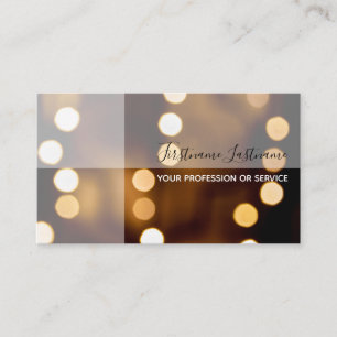 Sparkling bokeh rectangular shades calligraphy business card