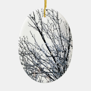 Sparkling Branches Ceramic Ornament