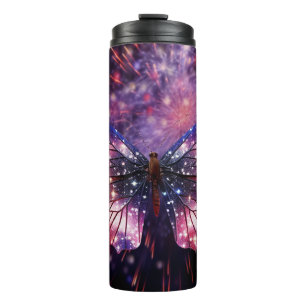 Sparkling Butterfly 4th of July Independence Day Thermal Tumbler