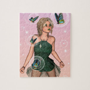 Sparkling Butterfly Fairy Fantasy Art Jigsaw Puzzle