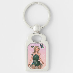 Sparkling Butterfly Fairy Fantasy Art Key Ring
