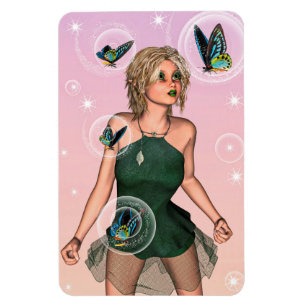 Sparkling Butterfly Fairy Fantasy Art Magnet