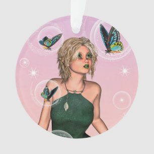 Sparkling Butterfly Fairy Fantasy Art Ornament