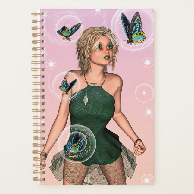 Sparkling Butterfly Fairy Fantasy Art Planner (Front)