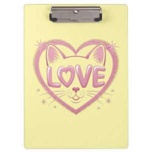 Sparkling Cat Love Clipboard