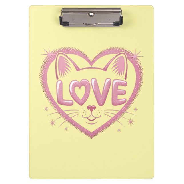 Sparkling Cat Love Clipboard (Front)