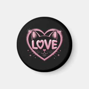 Sparkling Cat Love Magnet