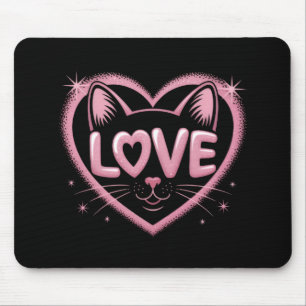 Sparkling Cat Love Mouse Pad