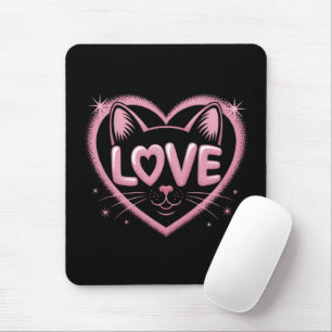 Sparkling Cat Love Mouse Pad