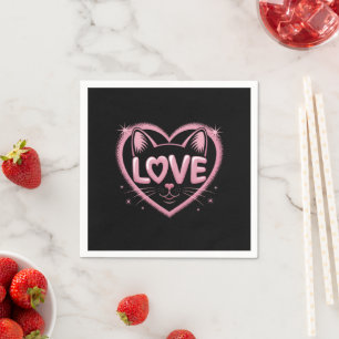 Sparkling Cat Love Napkin