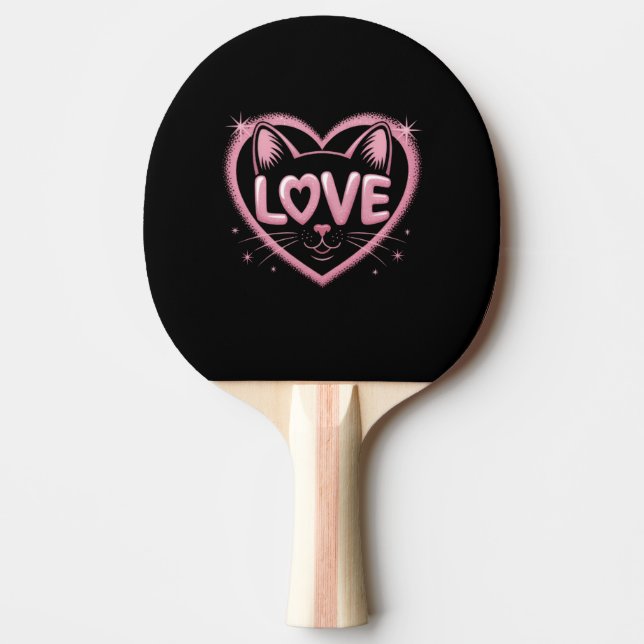 Sparkling Cat Love Ping Pong Paddle (Front)