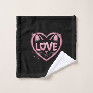 Sparkling Cat Love Wash Cloth