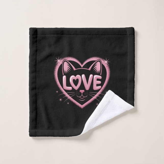 Sparkling Cat Love Wash Cloth (Wash Cloth)