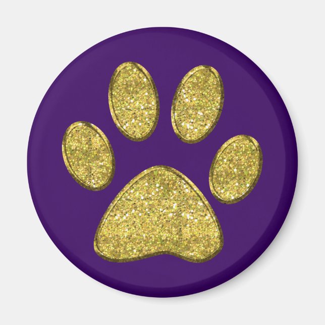 sparkling cat paw pring - gold magnet (Front)
