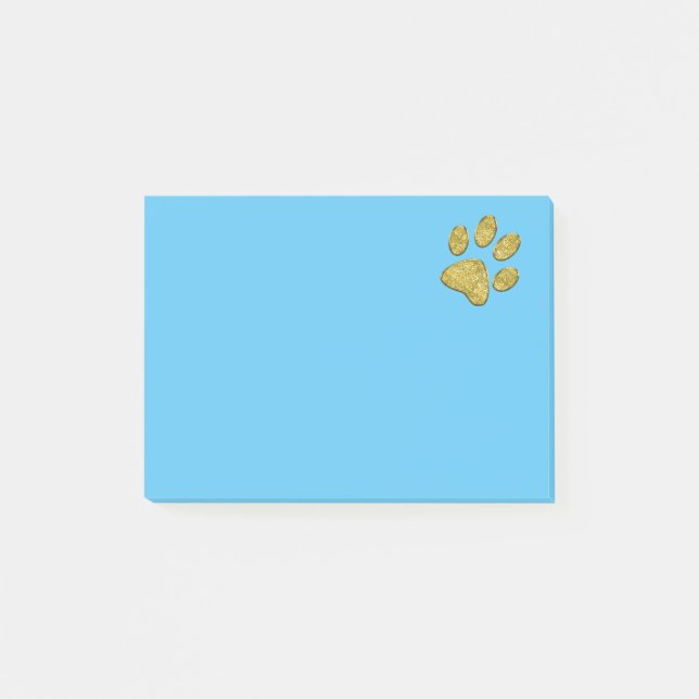 sparkling cat paw pring - gold post-it notes (Front)