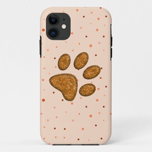 sparkling cat paw print - orange Case-Mate iPhone case (Back)