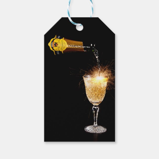 Sparkling Champagne Gift Tag (Front)