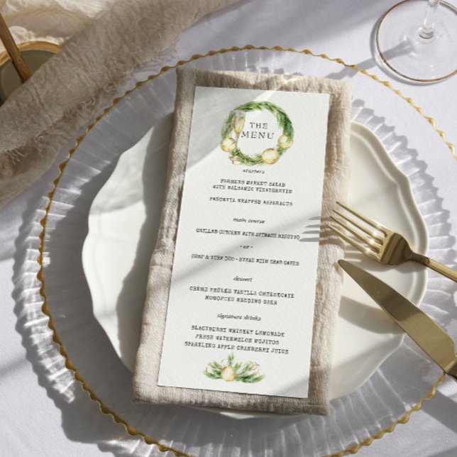 Sparkling Cheer | Winter Greenery Wedding Menu (Creator Uploaded)