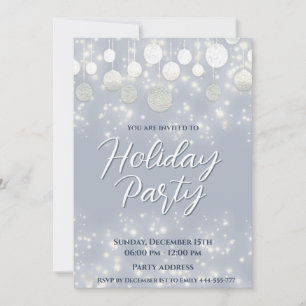 Sparkling Christmas balls  holiday corporate party Invitation