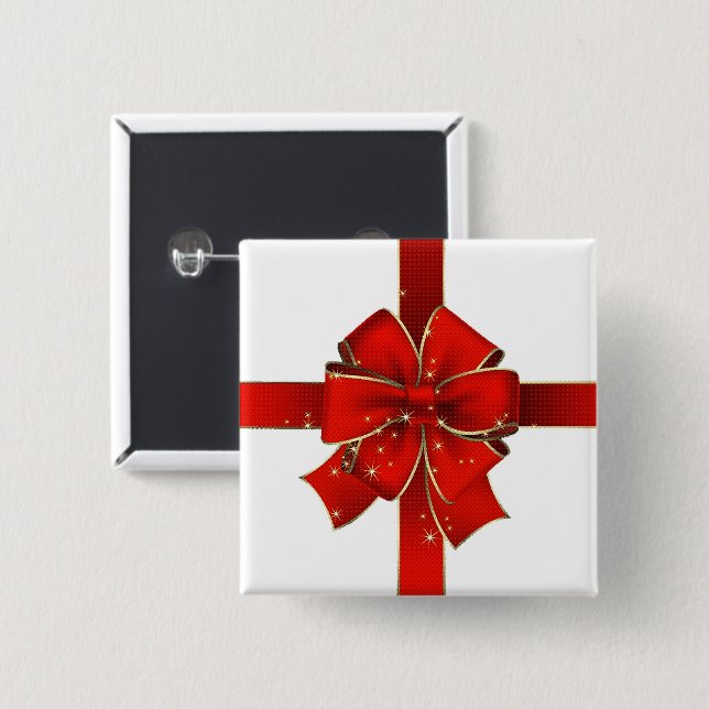 Sparkling Christmas Bow Button (Front & Back)