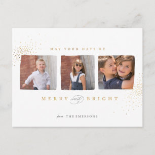 Sparkling Christmas Faux Foil - Holiday Postcard