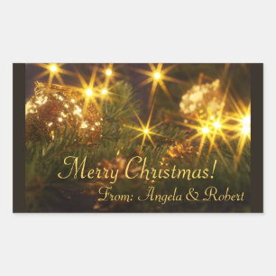 Sparkling Christmas Gift Tag Sticker