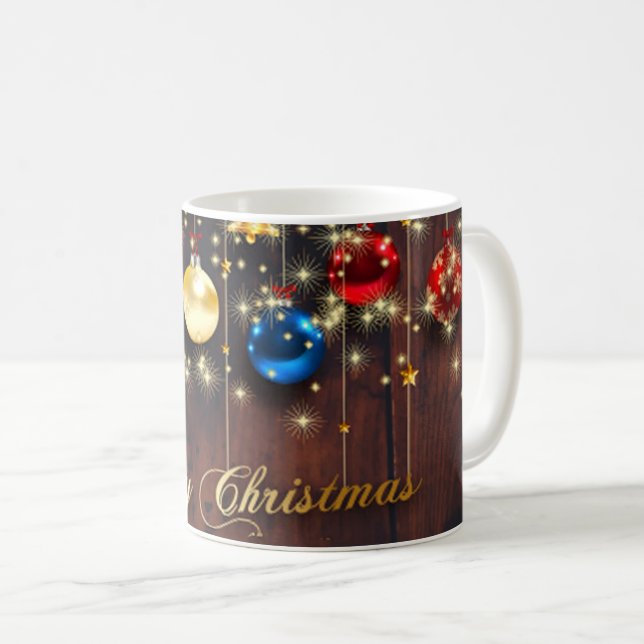 Sparkling Christmas Ornament & snowflakes Coffee Mug (Front Right)
