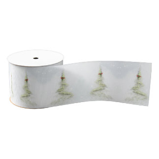 Sparkling Christmas Tree elegant ribbon  Grosgrain Ribbon