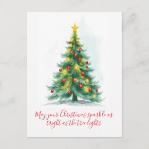 Sparkling Christmas Tree Holiday Postcard