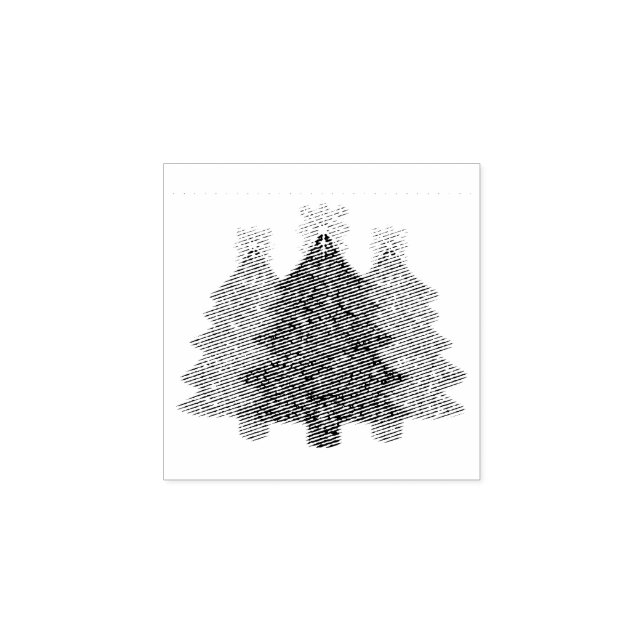 Sparkling Christmas tree silhouette  Rubber Stamp (Imprint)