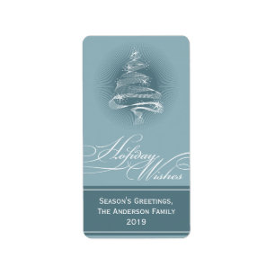 Sparkling Christmas Tree Swirls Holiday Gift Tag