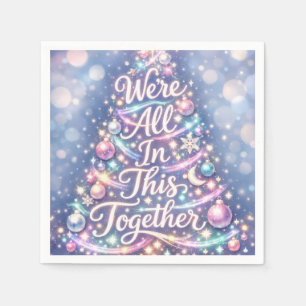 Sparkling Christmas Tree with Text Napkin
