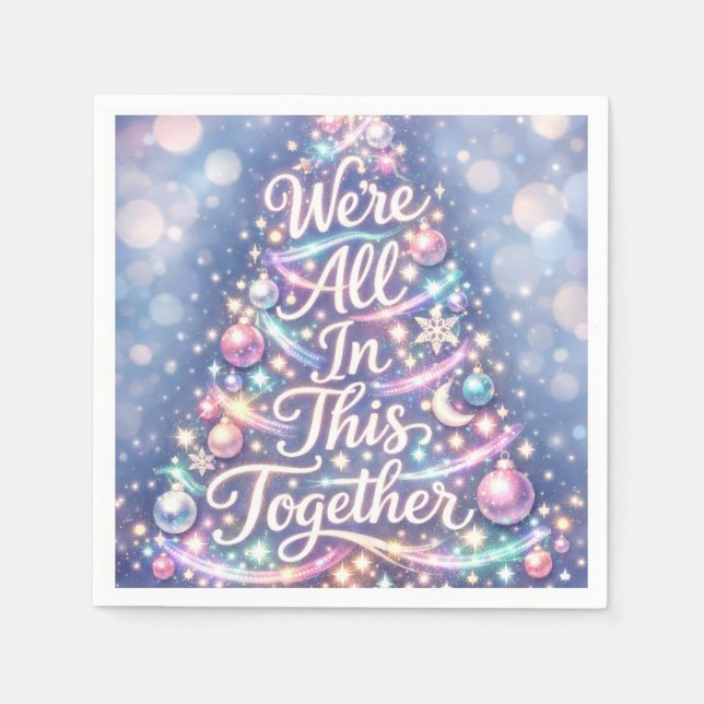 Sparkling Christmas Tree with Text Napkin (Front)