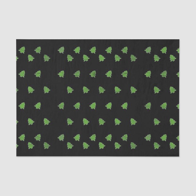 Sparkling Christmas Trees Tissue Paper (Front)