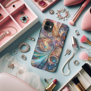 Sparkling Colourful Abstract Art Nouveau  iPhone 11 Case