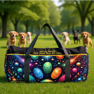 Sparkling Cosmos Artistic Travel Monogram Personal Duffle Bag
