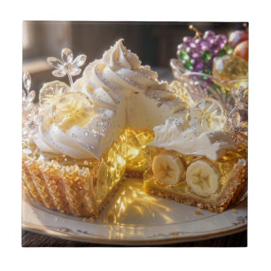 Sparkling Crystal Banana Cream Pie  Ceramic Tile
