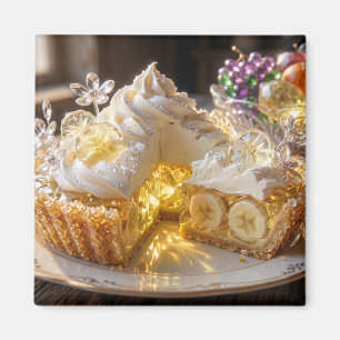 Sparkling Crystal Banana Cream Pie Magnet