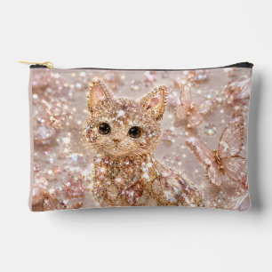 Sparkling Crystal Cute Cat Aesthetic Toilette Bag