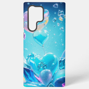 Sparkling Crystal Hearts and Bubbles Phone Case